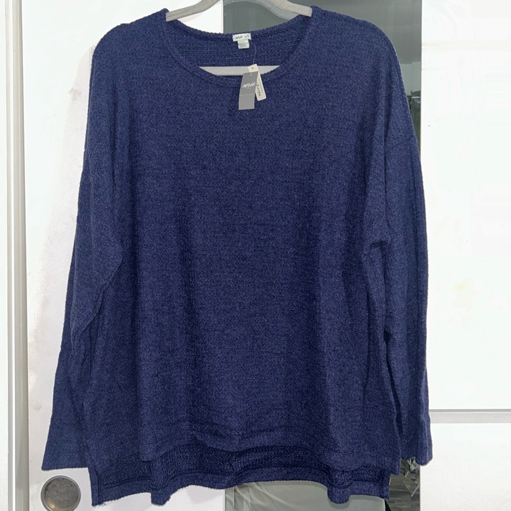 Aerie Blue Waffle Knit Sweater